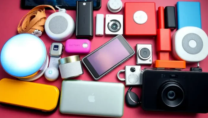 A collection of budget-friendly tech devices suitable for young adults, including smart and music gadgets.