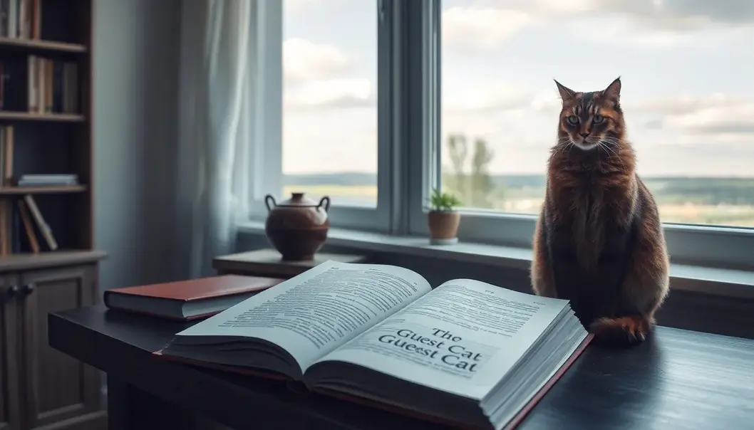 A person reading a dog-related fiction book with their real-life dog companion.