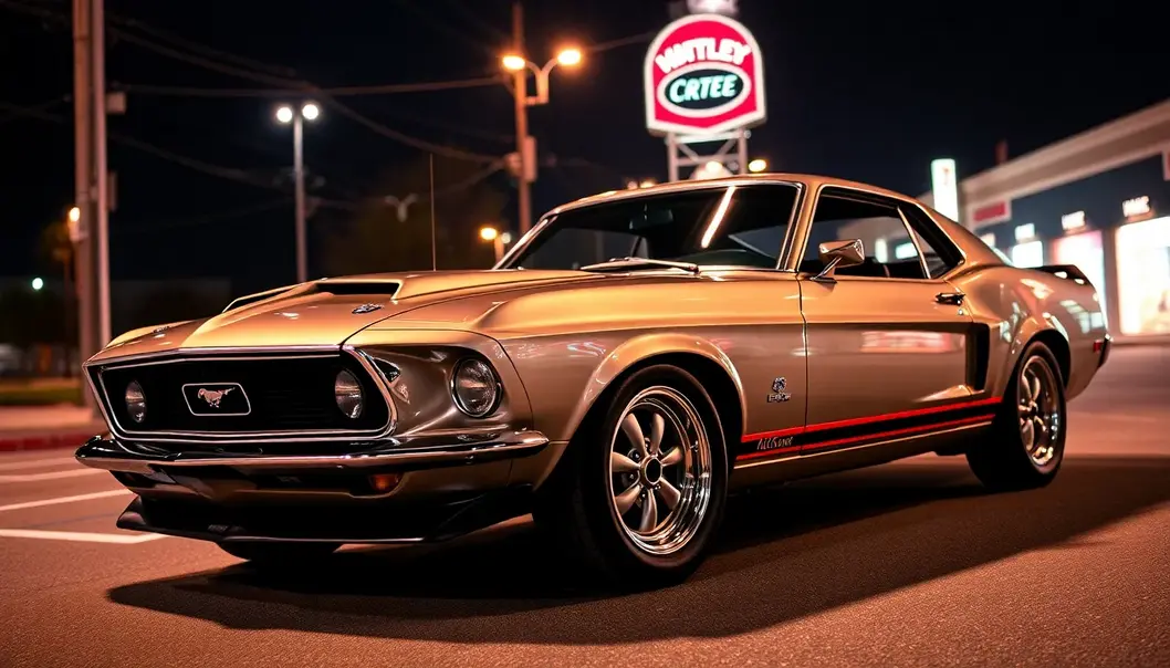 A 1964 Pontiac GTO showcasing speed and power on an open road.